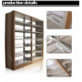 Hot selling school library furniture metal book rack book shelf with MDF surface